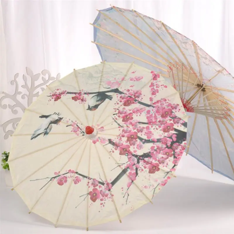 1pc Vintage Chinese Style Umbrella Photography Props Oil Paper Umbrella Bamboo Dance Performance Decorative Flower Umbrella 56cm