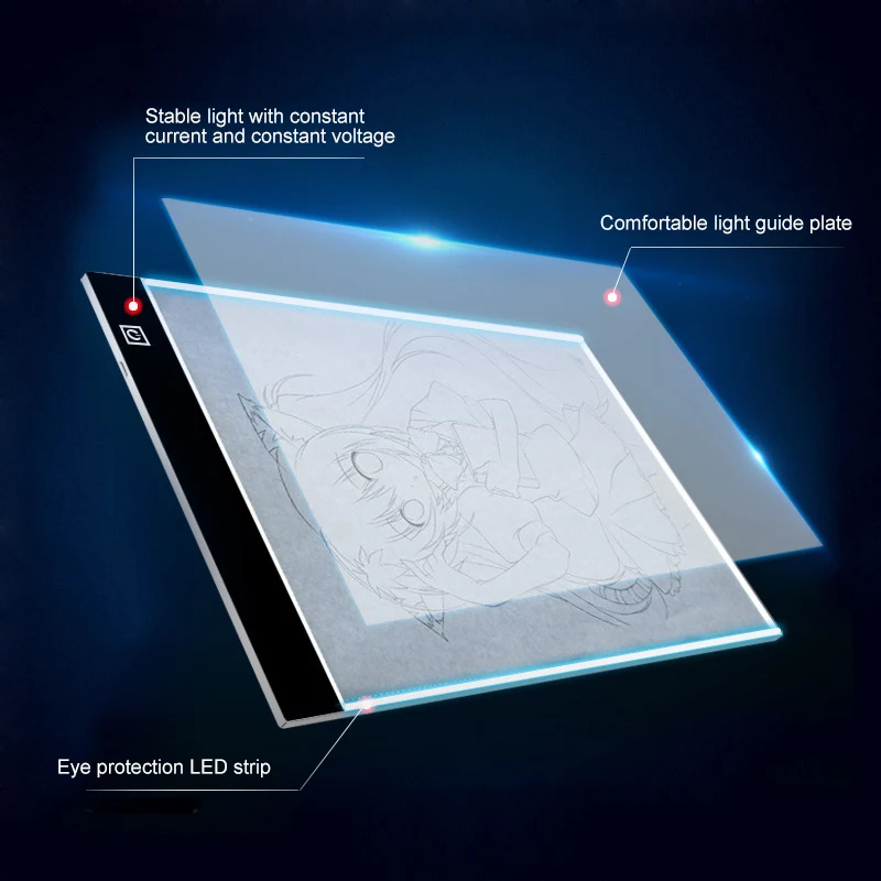 3 Level Dimmable Led Drawing Copy Pad Board Educational Toy For Children Baby A4 Creativity Electronic Painting Drawing Board A5