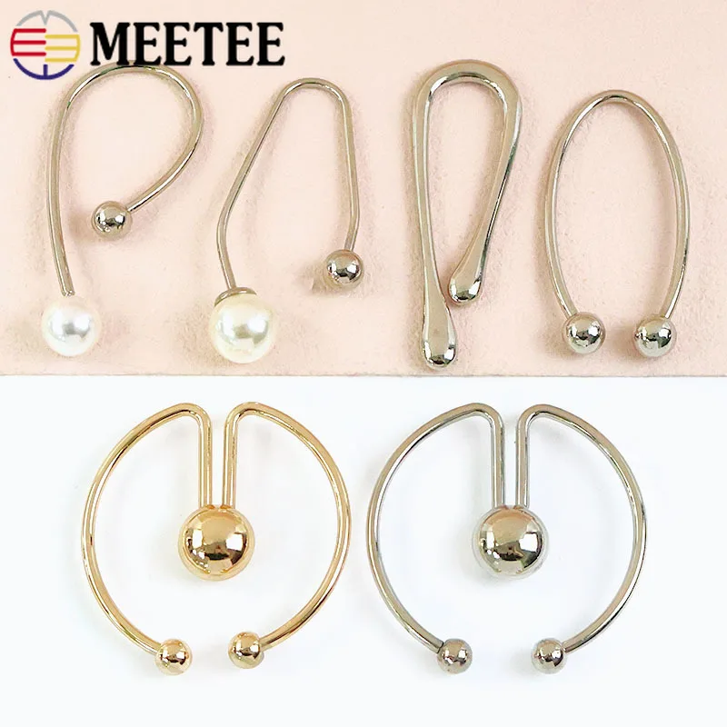 2/4/10P Metall U Ring Schnalle für Kleidung Kragen Dekorative Verschluss Doppelköpfige Schnallen Bikini Strap verbindung Haken Zubehör