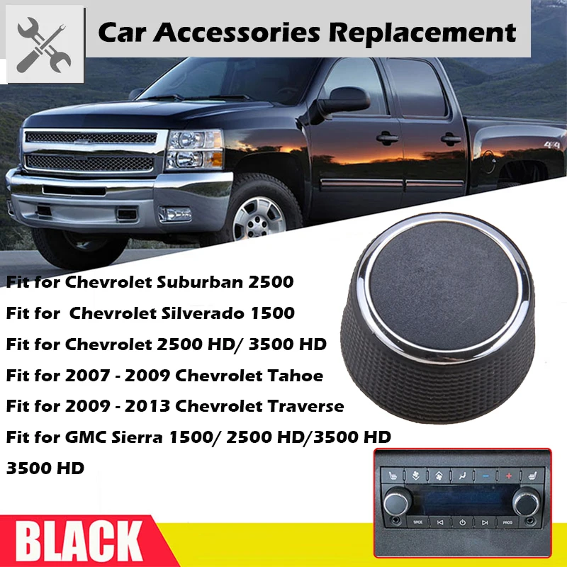 Fit For Chevy Tahoe Chevrolet Silverado Gmc 2007-2013 Acadia  Yukon Gm Rear Radio o Volume Control Knob Dial Tuner 22912547