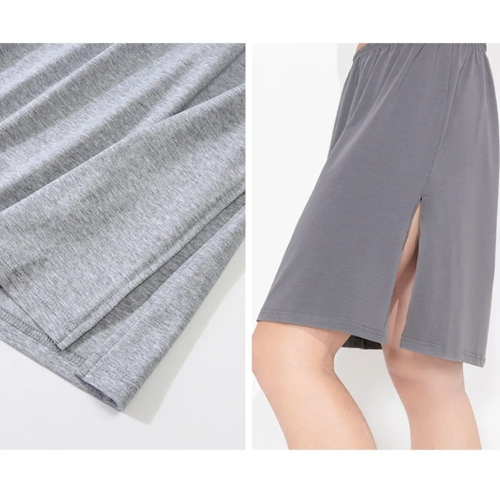 Crotch Less Men's Sleeping Skirt Pants No Underwear Sleep Artifact Cotton Pajama Pants Side Split Cool Male Bathrobe Sleepwear