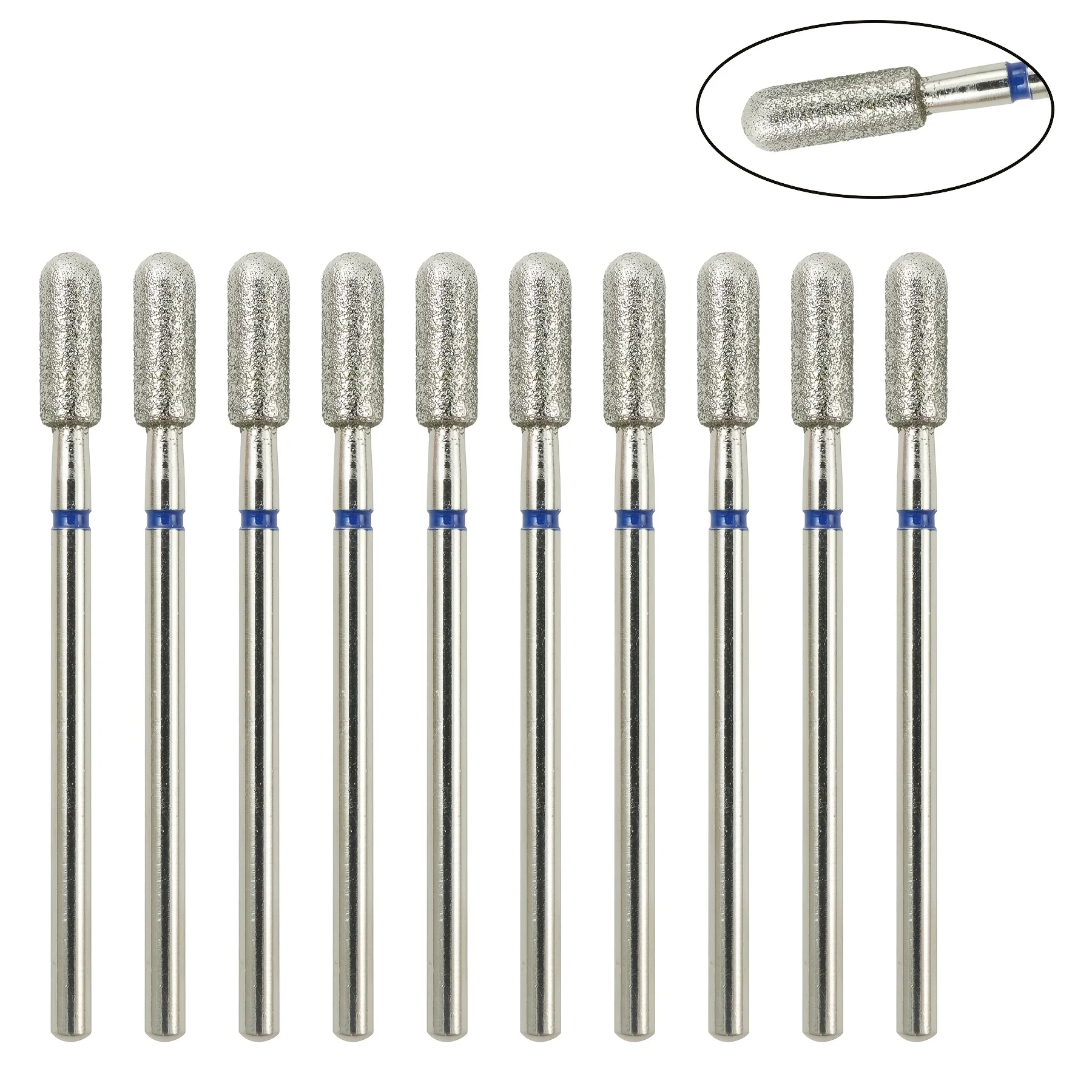 10 個ダイヤモンドネイルドリルビットセット電気フライスカッターマニキュアロータリーバリキュティクルクリーンマニキュアドリルアクセサリー