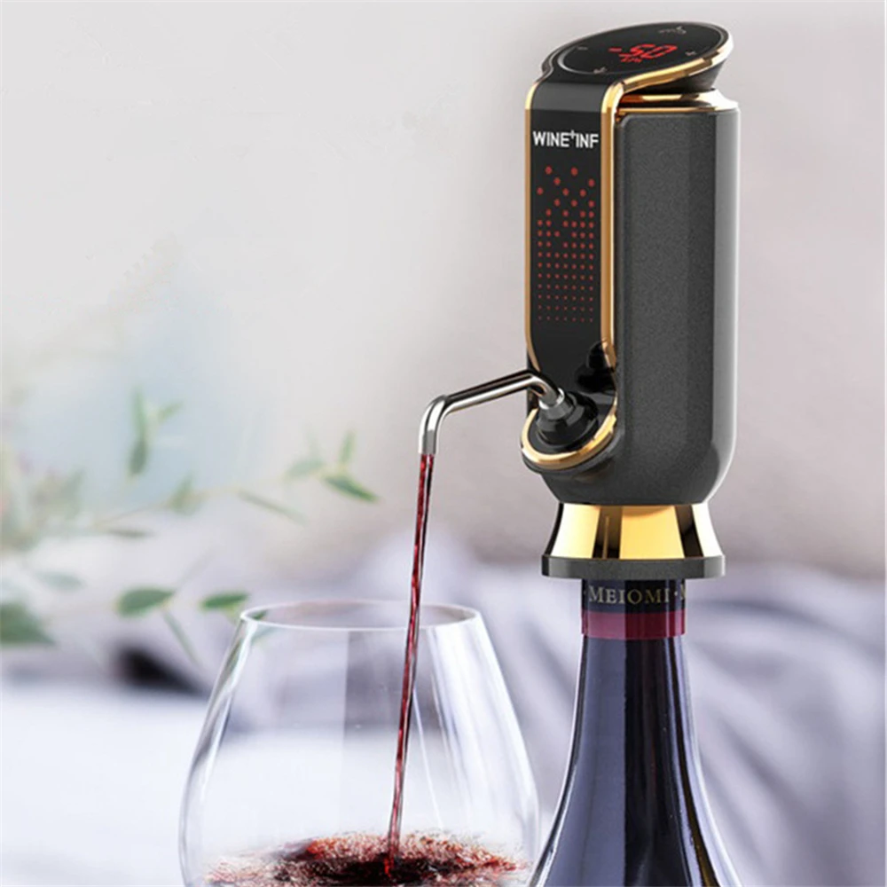 Waterproof Electric Wine Aerator Alcohol Output Setting Wine Decanter Dispenser Pump 10 Days Vacuum Preservation Wine Stopper