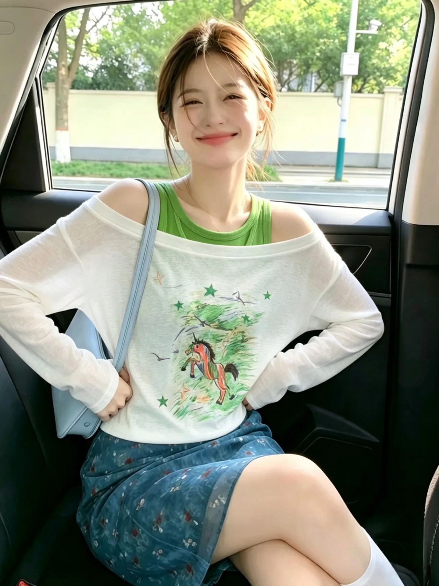 Women's Summer Loose Sleeveless T-Shirt Long Sleeve Sun Protection Vest Two-Piece Set Breathable Comfortable Korean Style Top