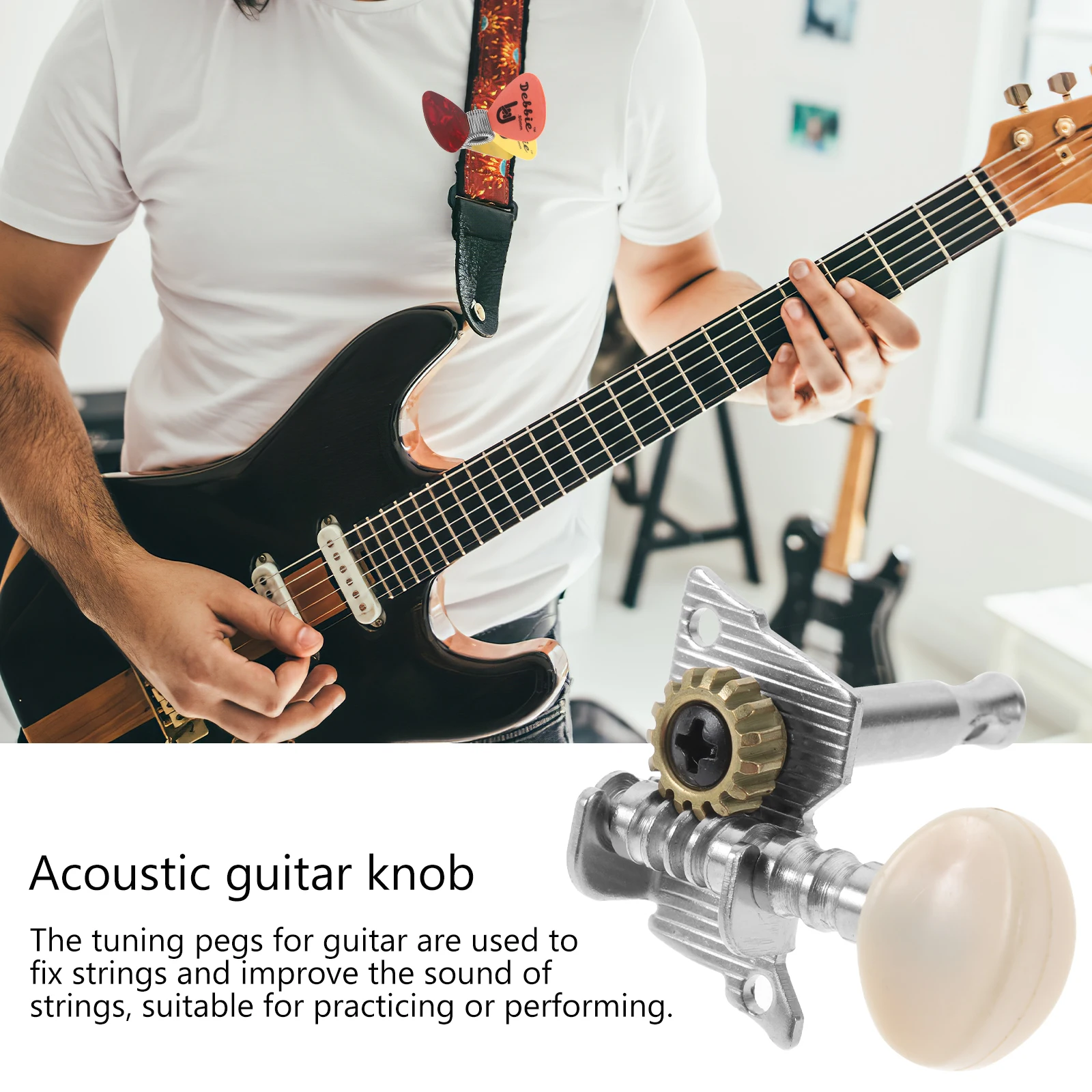 

6 Guitar Tuners Pegs Small Instruments Universal Key A3 Steel Plate For Guitars Metal Parts Practical Long Use