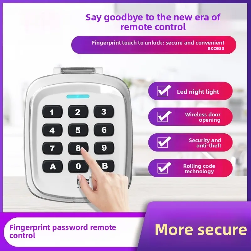 Fingerprint password Universal full frequency pair copy Electric rolling shutter gate 433 Garage key 315 Remote control