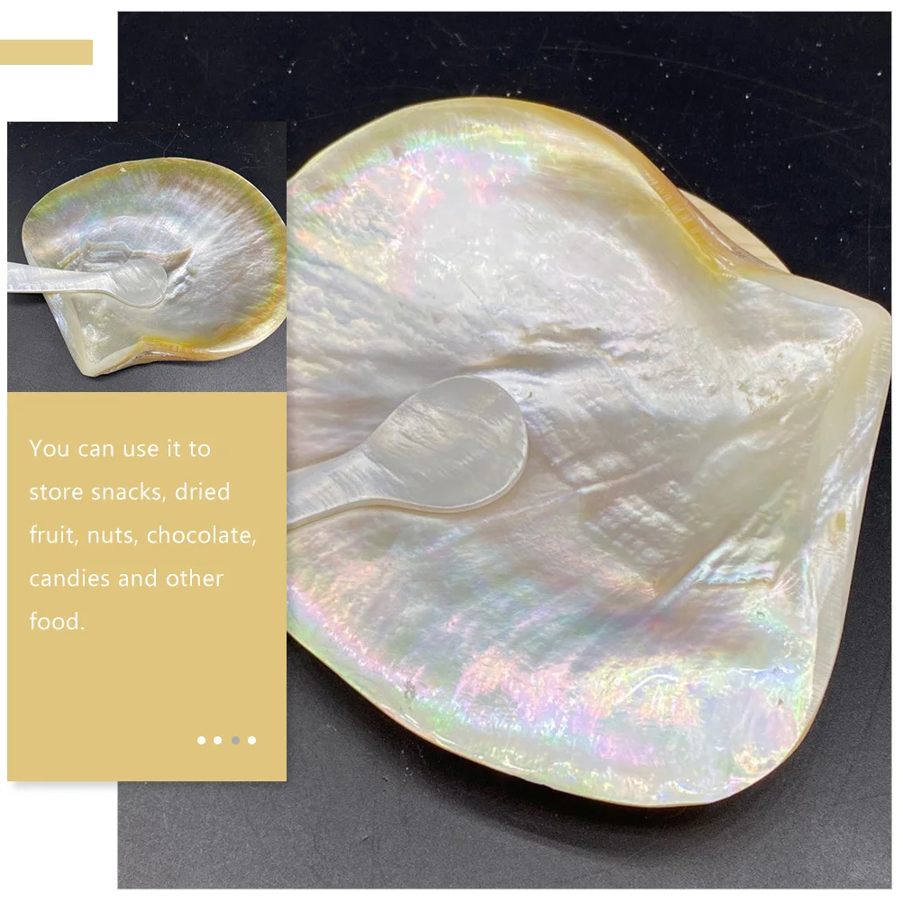 

1 Set Shell Plate With Spoon Multi-Function Snack Serving Tray For Home Kitchen Hotel Bakery Dessert Salad Appetizer