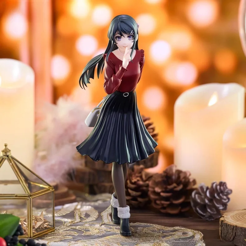 Echt Furyu Trio-Try-It Schurk Droomt Niet Van Bunny Girl Anime Figuur Sakurajima Mai Winter kleding Desktop Model Speelgoed Gift