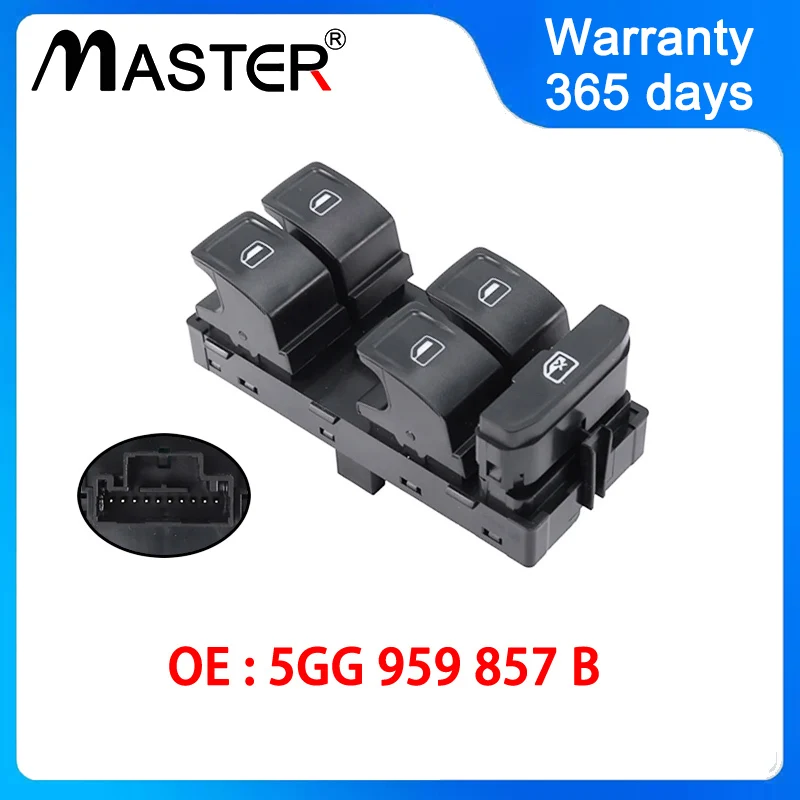 Master Window Electric Control Switch Button 5GG959857B 18D959857H 5GG959857 for VW Golf GTI Mk7 Passat TIGUAN Touran SKODA