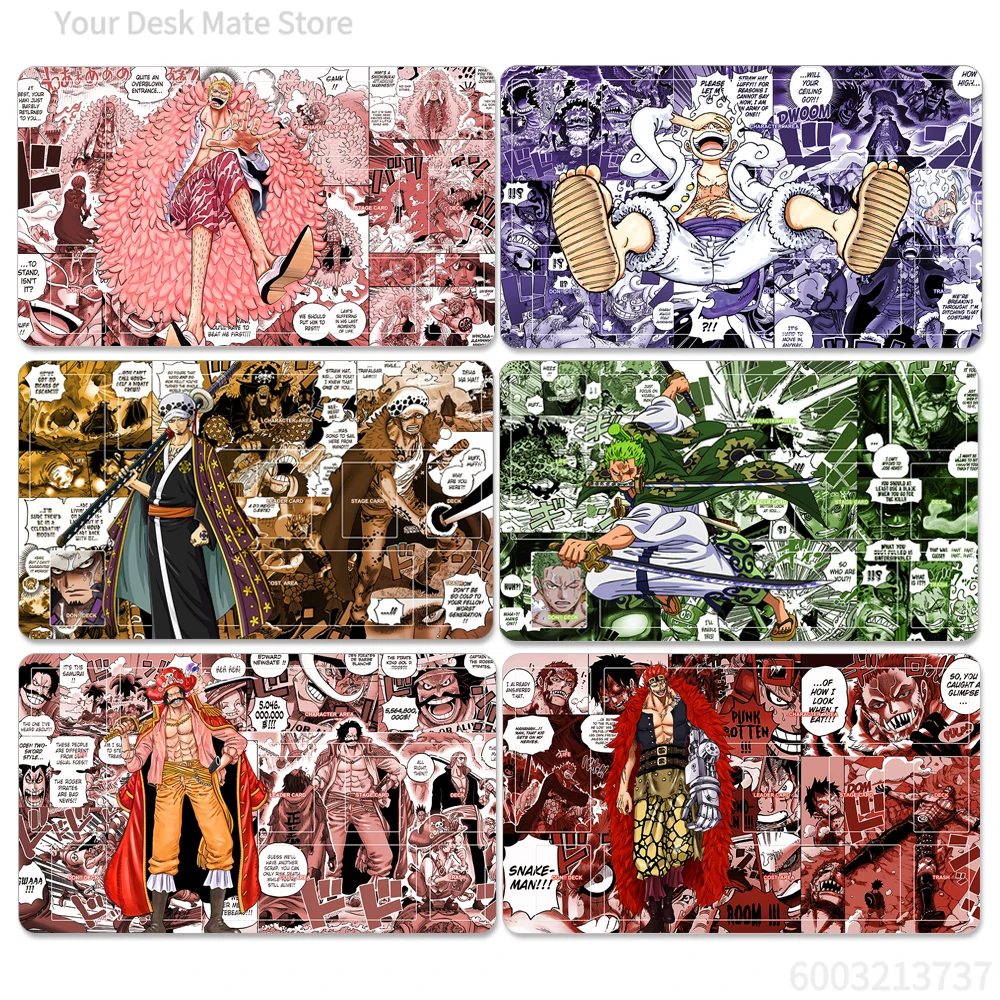 OPCG One Piece Playmat Luffy Law Zoro Ace Perona Trading Card Game Mat Dedicated Card Play Against Table Mat