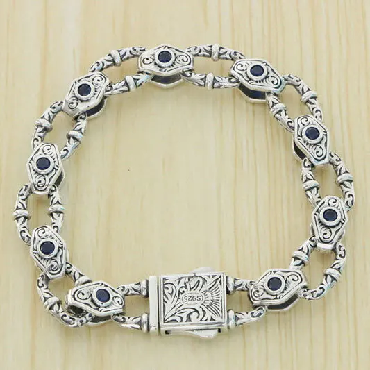 

Handmade retro handmade old peace pattern handsome bracelet Wholesale of men's fashion palace Thai silver versatile sterling sil