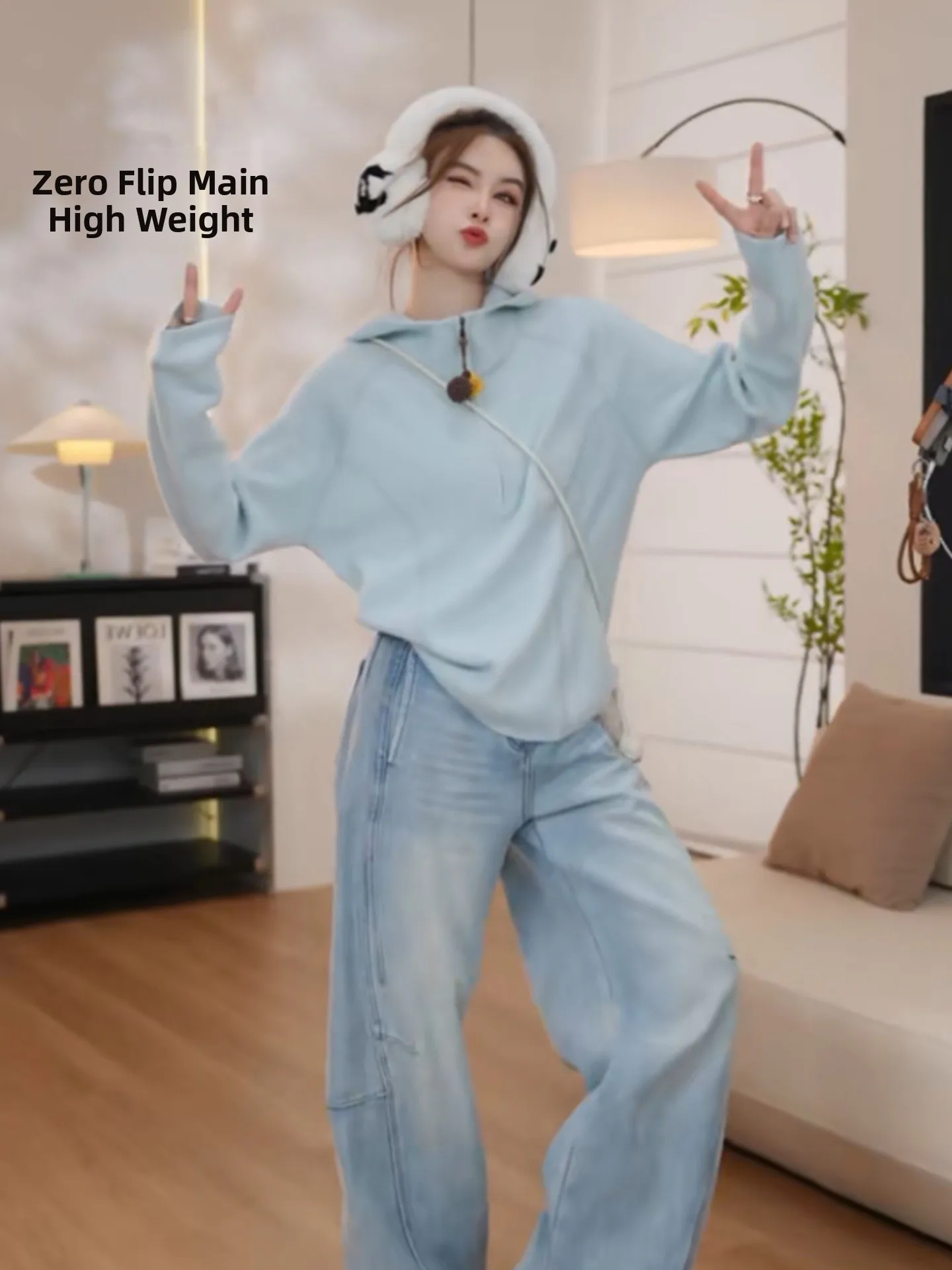 Laid-ba Hooded Knitwear Thi Long Sve  Color Winter Casual Anti-aging Loose Sweater Korean Sle Commute Faion