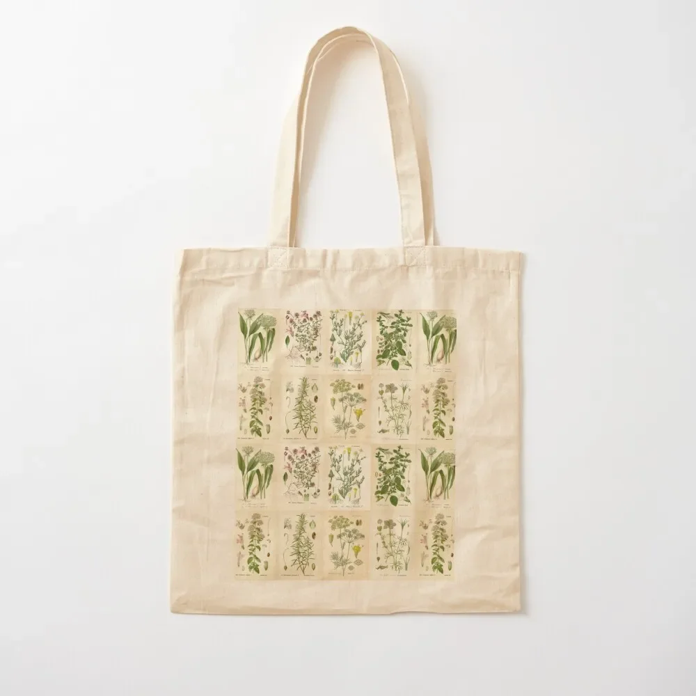 Apothecary Herbs Vintage Botanical Plants Cottagecore Tote Bag Gift bag Portable shopping bag shopper bags for women