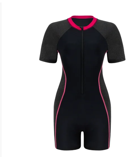 

One Piece Swimming Suit Summer Swimwear Women Swimsuit UPF50+ Front Zip Surf Wetsuit