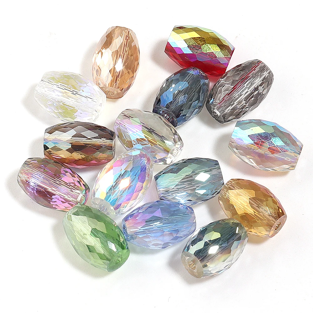 20 Stück 8x11mm ovale, zylindrische, facettierte Kristallglasperlen, lose Abstandsperlen für die Schmuckherstellung, DIY-Armband- und Halskettenzubehör – Detail 6
