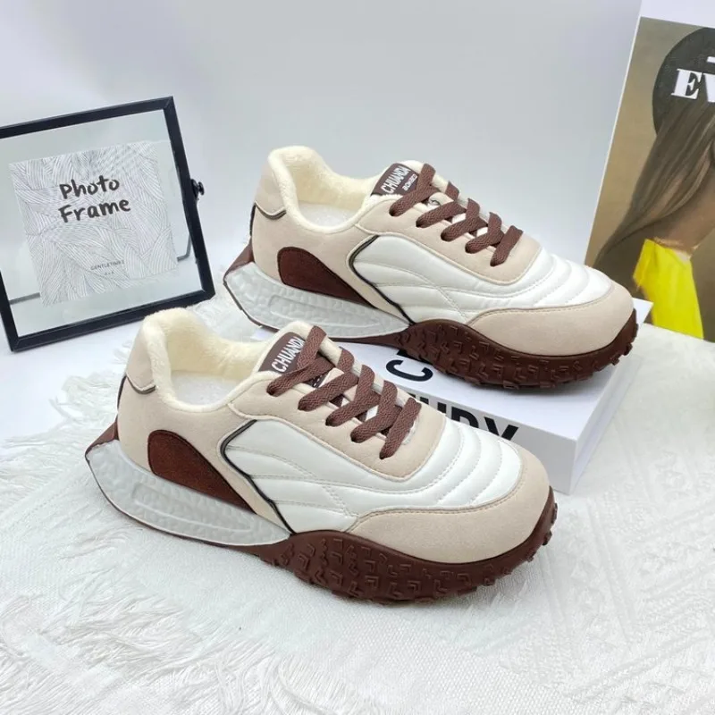 Zapatillas Deportivas Acolchadas Caramel Cloud para Mujer, Plataforma con Suela Gruesa, Soporte de Arco con Espuma Viscoelástica, Antideslizantes, Transpirables, para Exteriores