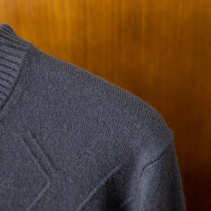 Maglione pullover casual da uomo in cashmere 100% inverno/autunno girocollo camicia con motivo decorazione spessore sottile