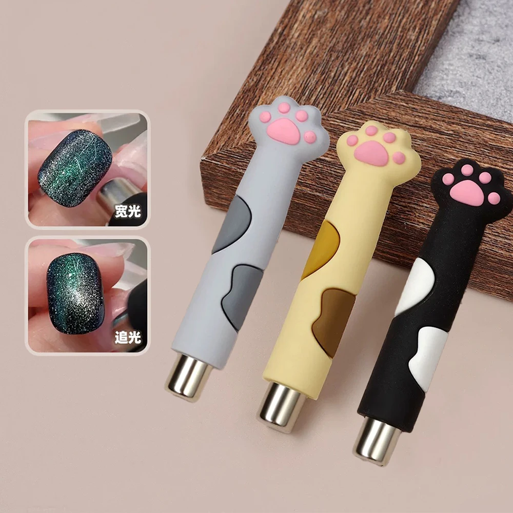 

Kawaii Cat Paw Strong Cat Eye Magnet Stick Nail Art Magnetic Rod Cylinder Cat Paw Handle Magnetic Cat's Eye Gel Nail Polish Tool