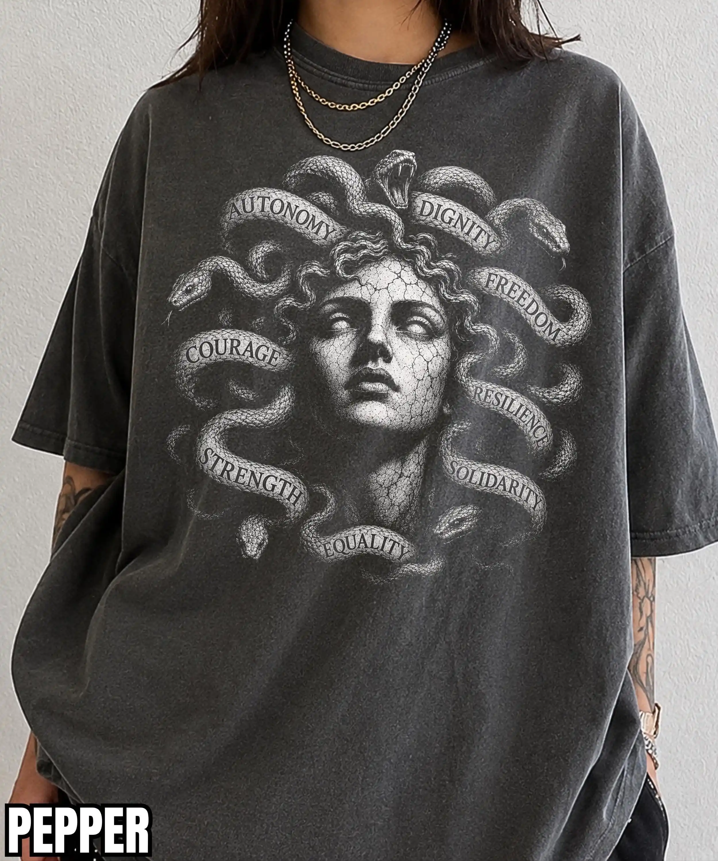 Medusa T-Shirt,Feminist Protest Aesthetic Tee,Greek Mythology Empowerment Graphic Shirt,Strong Women Tee