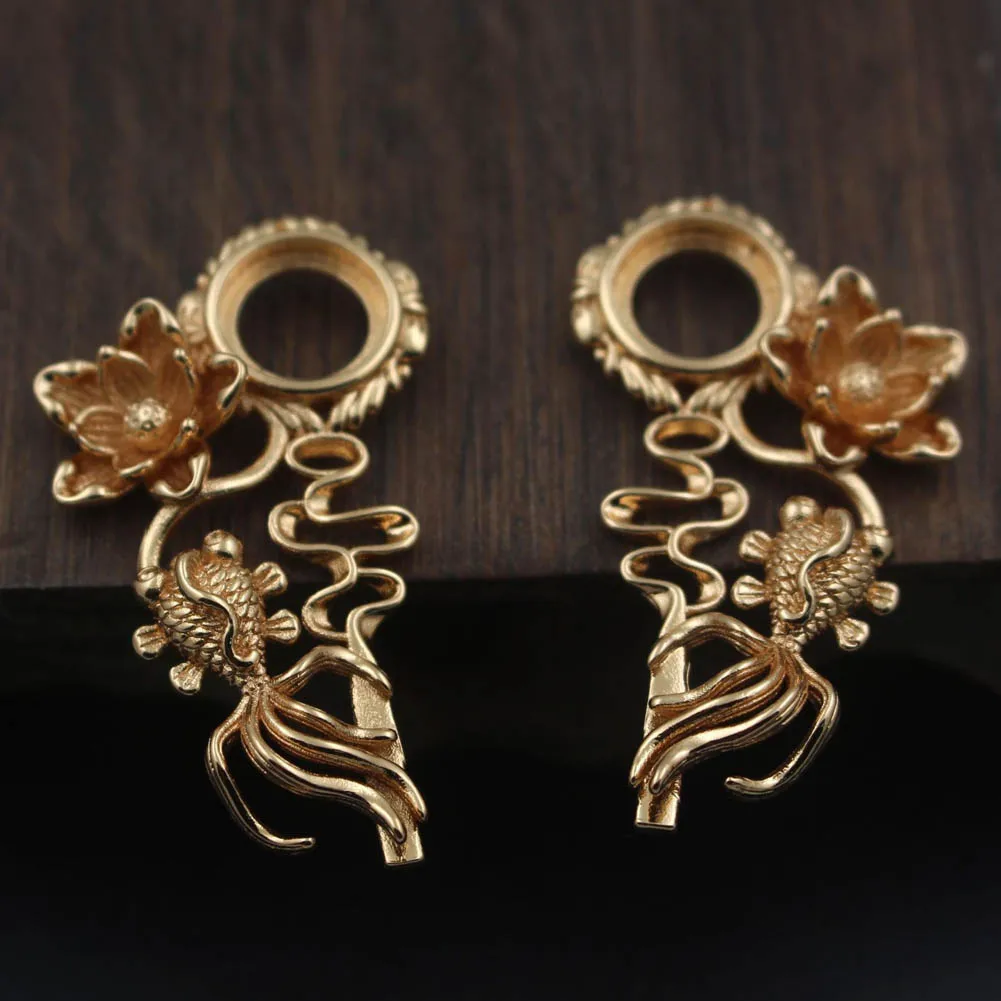 20pcs Quality Brass Casted Flower Fish Charms Cameo Base Stamping Decoration DIY for Bridal Wedding Jewelry Accessories