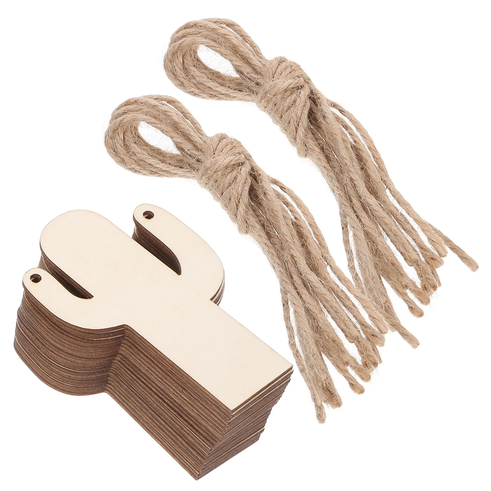 

20Pcs Cactus Shaped Slices Blank Wood Craft Supplies DIY Party Decoration Rustic Hanging Ornaments Unique Gifts