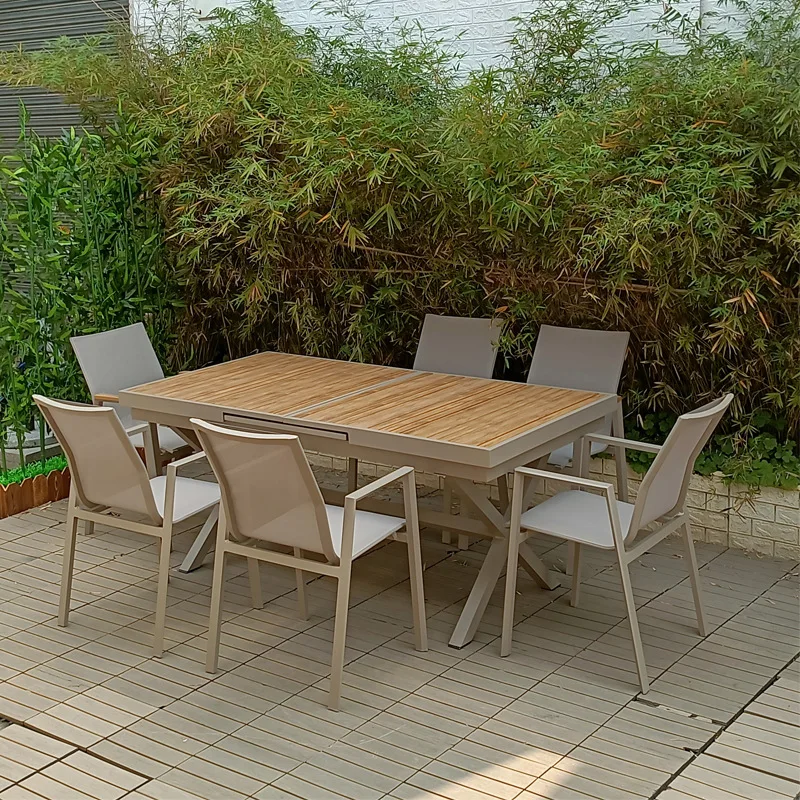 Wholesale Outdoor Casual Table and Chairs Patio Stretching Table Alfresco Coffee Outdoor Dining Table