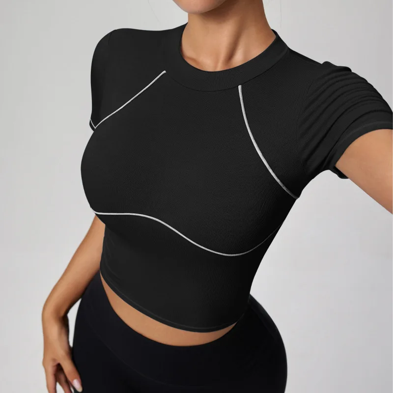 

Yoga Shirts for Women Workout Top Short Sleeve Gym Clothing Running Tights Fitness T Shirts