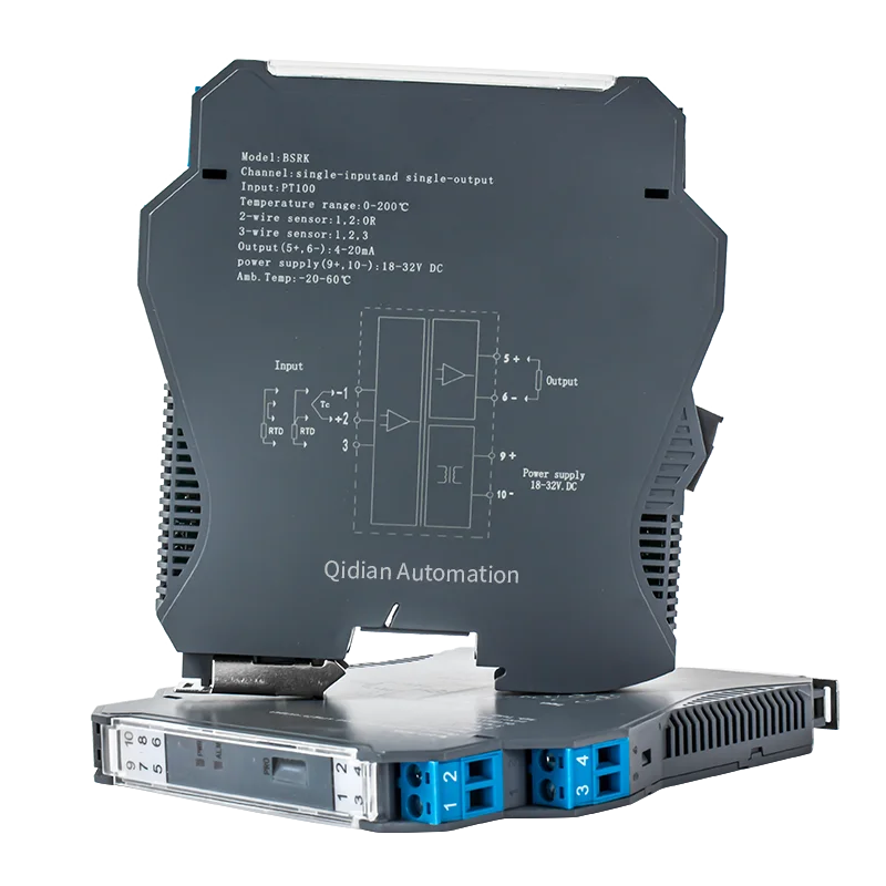 0-100℃ 0-200℃ 0-300℃ 35mm DIN Rail 4-20mA 0-10V PT100 Temperature Signal Converter RTD PT100 Temperature Signal Transmitter