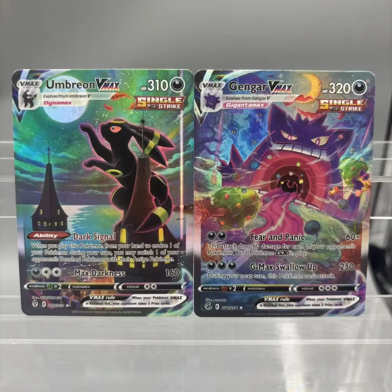 Tarjetas de colección PTCG DIY Umbreon Rayquaza Gengar VMAX Zekrom ex, tarjeta única hecha a sí misma, juego clásico, tarjeta de Anime, juguete de regalo