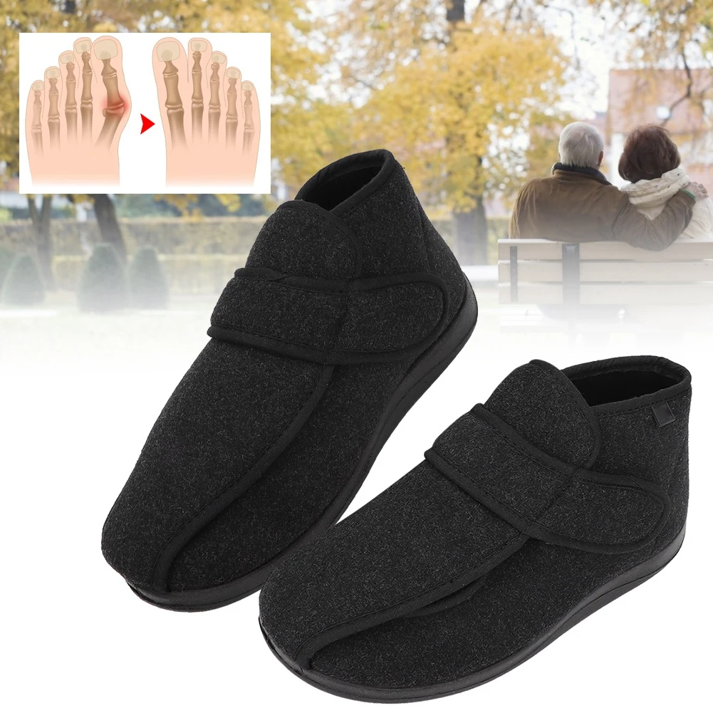 Large Size Men Diabetic Flat Shoes Thumb Eversion Deformation Anti-Skid Shock-Absorbing Postoperative Foot Care Elderly Paitents