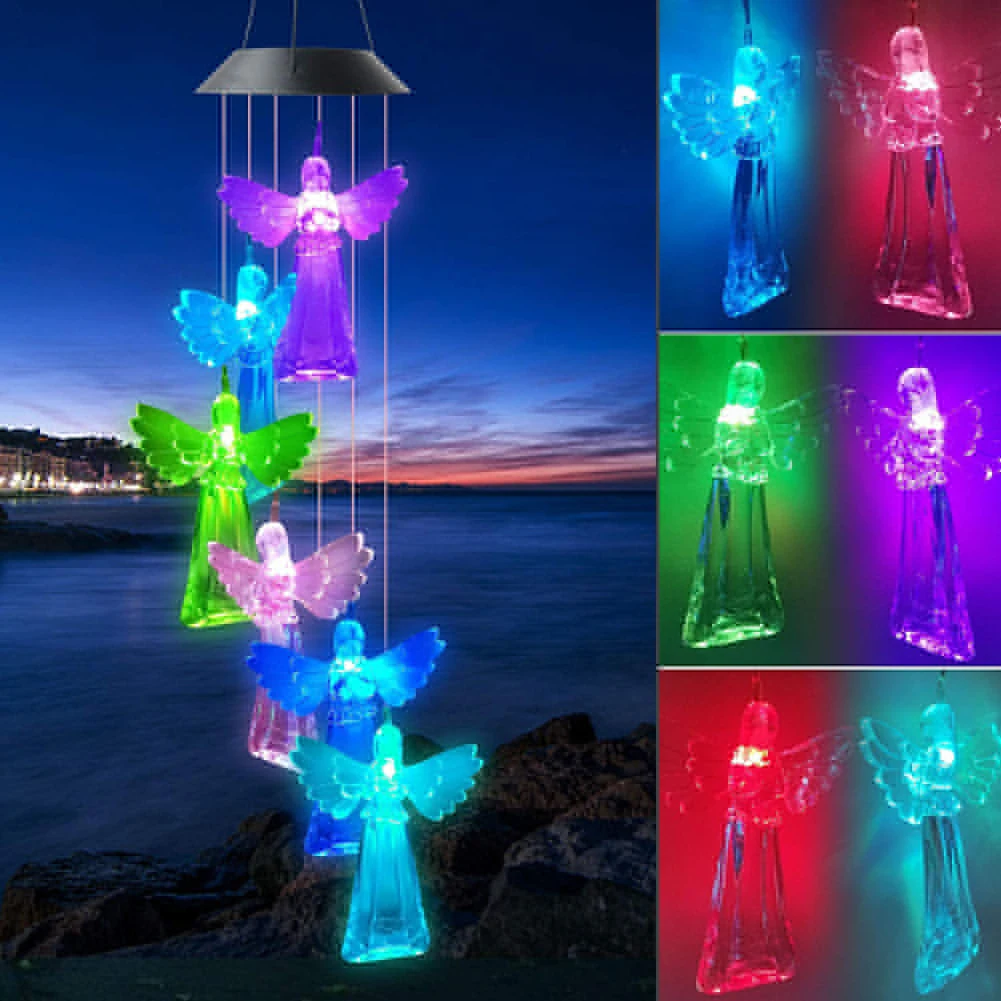 LED Solar Wind Chimes Color Changing Hanging Light Home Garden Decorative Crafts Waterproof Outdoor Hanging Wind Chimes Lights