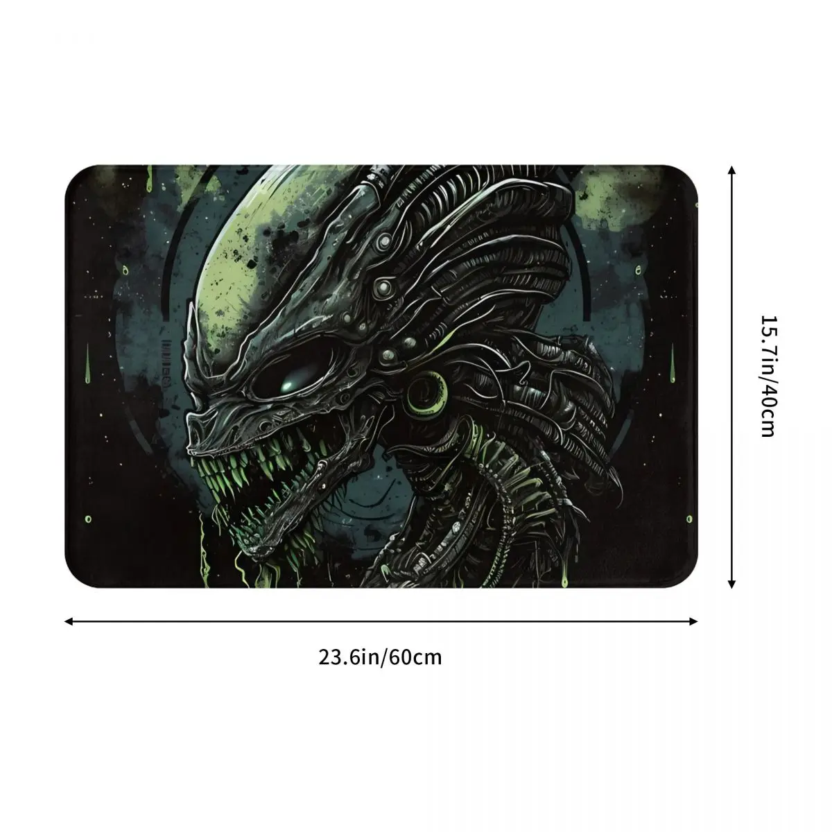 Creepy Spooky Scary Alien SCI FI Space Art Halloween Non-Slip Carpet Doormat Living Room Bathroom Mat Entrance Door Decor Rug