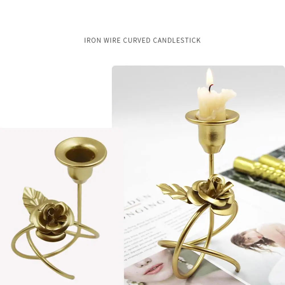 YOUZI Flower Candle Holders Ornament Fashion Wedding Candle Stand Candlestick Wedding Props For Home Decor