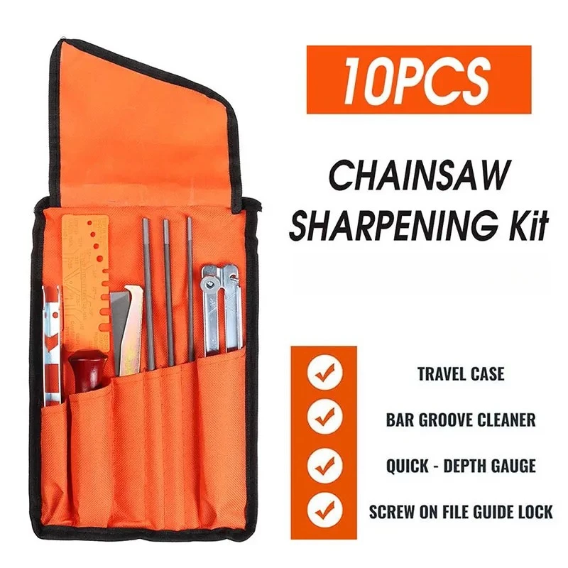 for Cloth Bag File Set 10 Piece Chain Saw File Kit Electric Chain Saw  Steel File