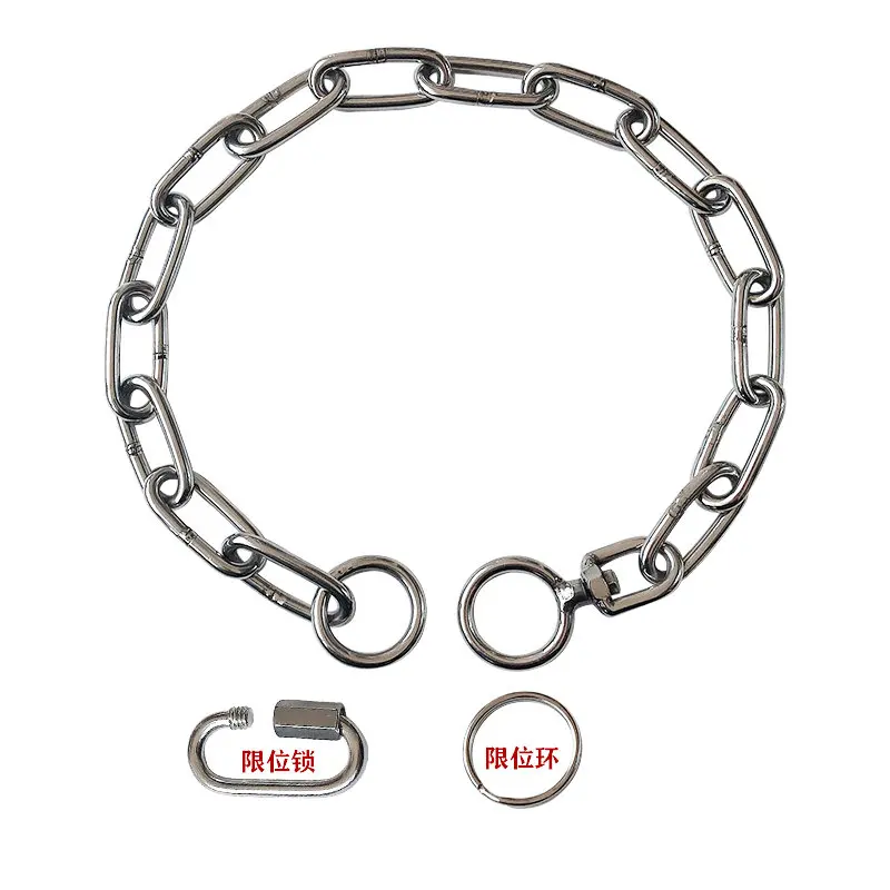 HQ SD01 High Quality Stainless Steel 304 P Chain No Knot 360 Degree Swivel Dog Leash Collar 10 Sizes