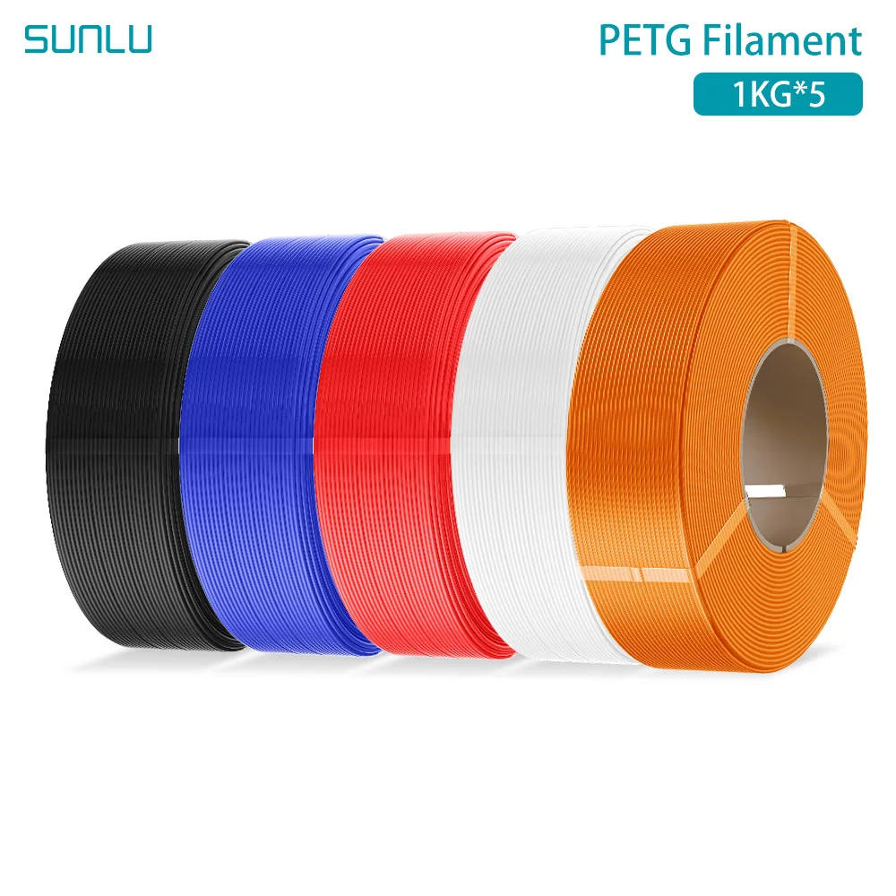 SUNLU Nachfüll-PETG-Filament 5KG 3D-Drucker 1,75mm 1KG, Keine Blasen, Umweltfreundlich für FDM 3D-Druck-Filamente