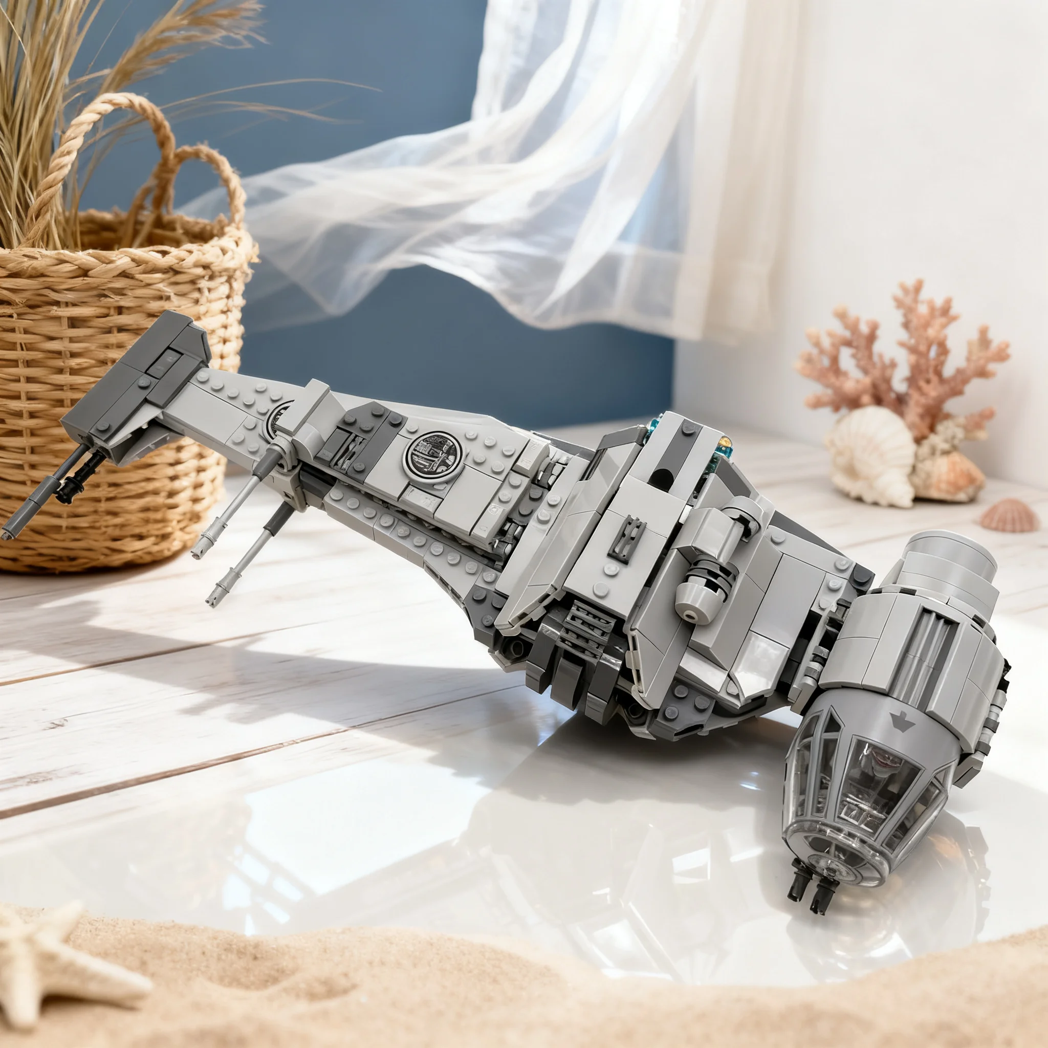 703pcs MOC Star Battle Smart B-Wing & Rebel Control Center Alternate Model Building Blocks Christmas Gift Architecture Toy 3D