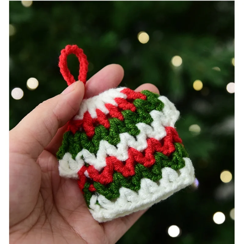 1 قطعة هدايا عيد الميلاد اليدوية محبوك ندفة الثلج سانتا كلوز معلقة الديكور شجرة عيد الميلاد معلقة هدايا عيد الميلاد الديكور