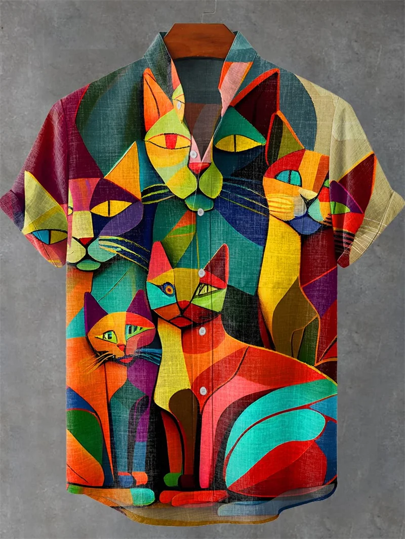 3D การพิมพ์ Sea Wave ผ้าลินิน 80% ชายเสื้อแขนสั้นเสื้อแฟชั่นสบายๆ Harajuku Street เสื้อผ้าวันหยุดเสื้อฤดูร้อน