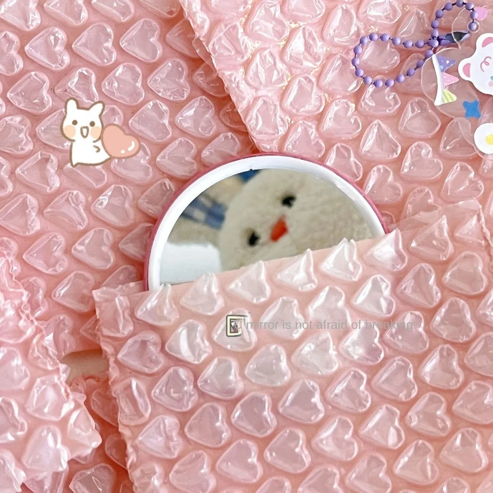 10pcs New Heart Bubble Bag Pink Shockproof Bubble Film PE Self-Seal Packaging Mailing Bag Small Business Supplies