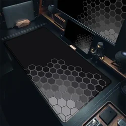 Gaming Mouse Pad Hexagon Geometric Art Design Keyboard Deskmat Gamer Large Mousepad Computer Office Non-slip Cushion Accessories