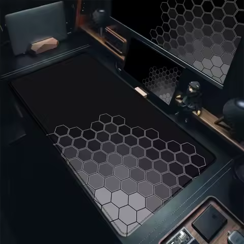 Gaming Mouse Pad Hexagon Geometric Art Design Keyboard Deskmat Gamer Large Mousepad Computer Office Non-slip Cushion Accessories