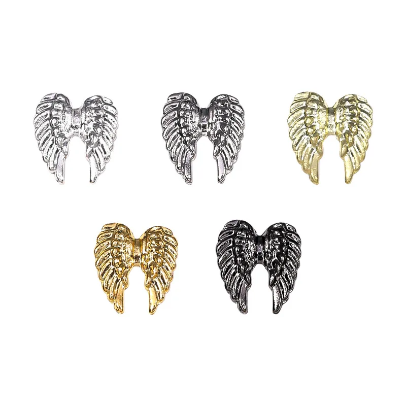 20PCS Retro Metal Angel Wings Nail Art Charms Accessories Parts For Manicure Decor Products Nail Decorations Supplies Material