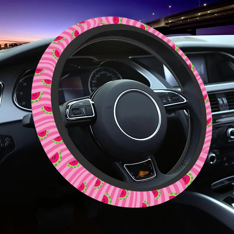 Watermelon Slice Pattern Steering Wheel Cover Fresh Style Anti-slip Steering Wheel Cover Easy Installation Fit for Car Accessory