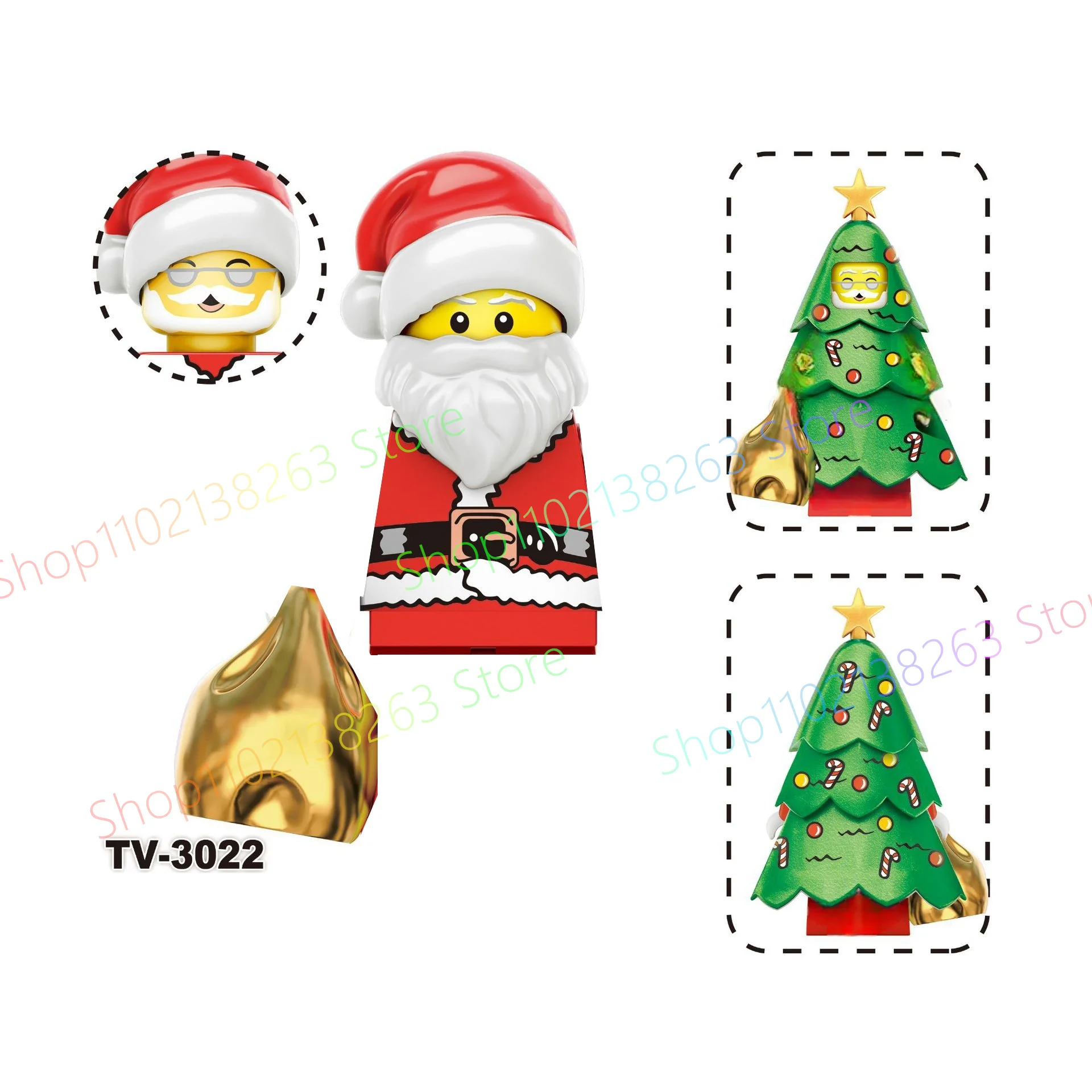 Hot ใหม่คริสต์มาสของขวัญ Grinch Snowman Holiday Elf Jack Rex Santa อิฐประกอบของเล่น Action Character Building Blocks