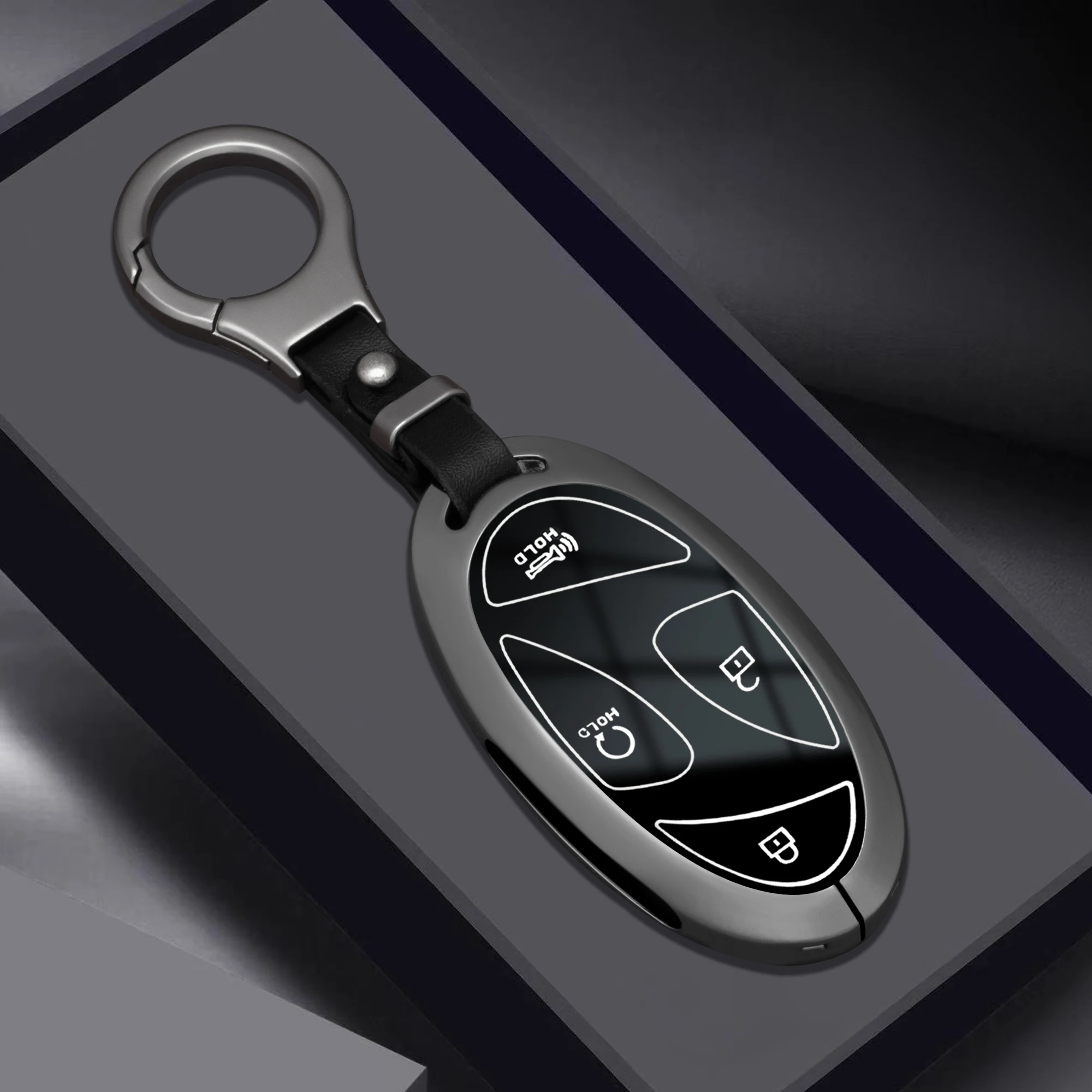 7 Button Alloy Car Remote Key Case Cover Shell for Hyundai Ioniq 6 Grandeur GN7 Kona 2023 Auto Key Protective Case Gold Edge