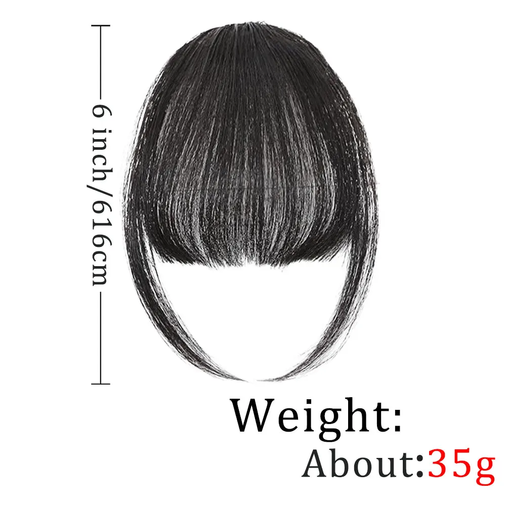 Synthetic Air Bangs Hair Clip-In Extension Heat Fake Fringe Natural False Hairpiece Women Girls Clip in Bangs