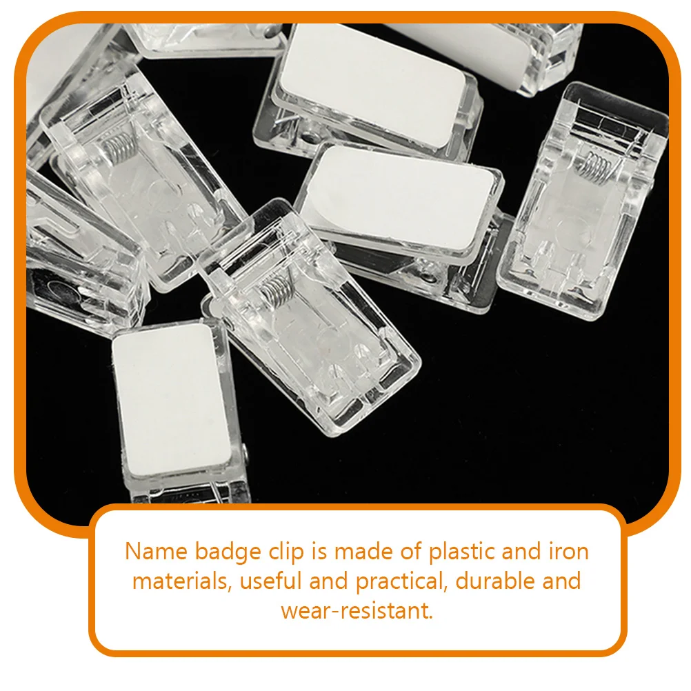 35 Pcs Acrylic Self-Adhesive Clip Work Cute Paper Clips Plastic Badge for Id Card