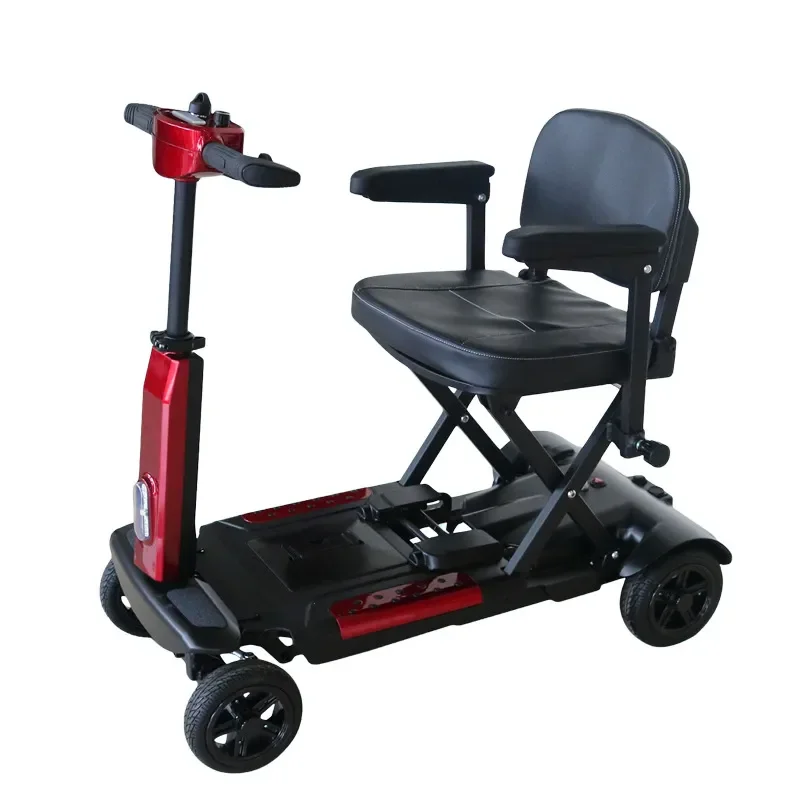 Lightweight Folding Electric Mobility Scooter, Portable Battery Powered Mobility Aid for Seniors & Disabled