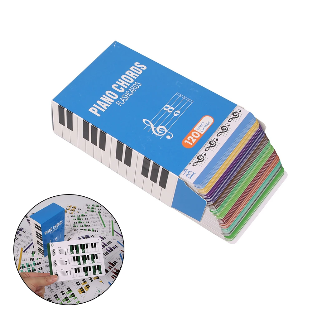 88 Keys Piano Chord Flashcards Chart 120PCS Chords Piano Card Piano Chord Flashcards Chart Musical Instrument Equipment